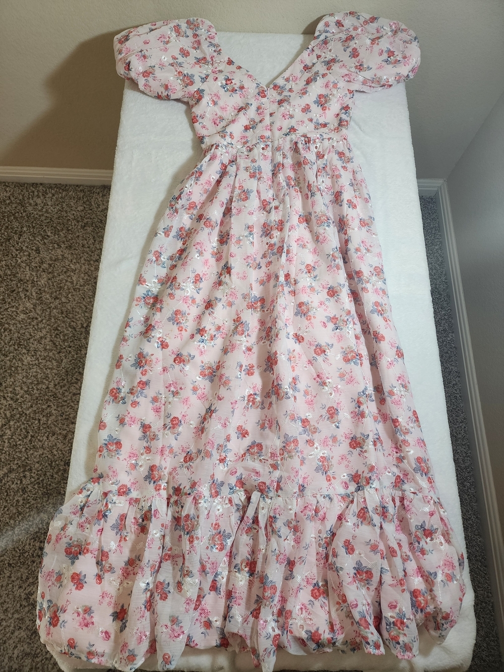 Alamour The Label Jaida Floral Maxi Dress Pink XS NWT Puff Sleeve Cottagecore - Picture 12 of 16